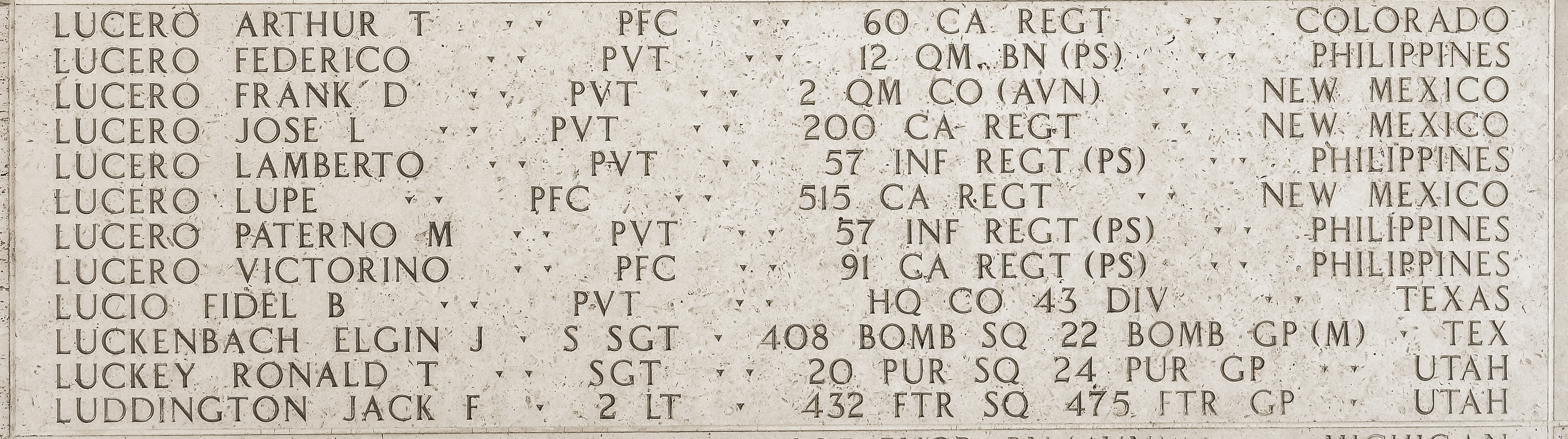 Ronald T. Luckey, Sergeant